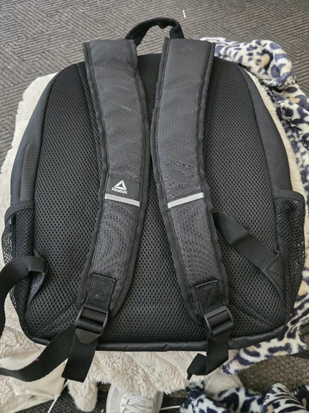 Reebok Black Backpack with Rose Gold Logo